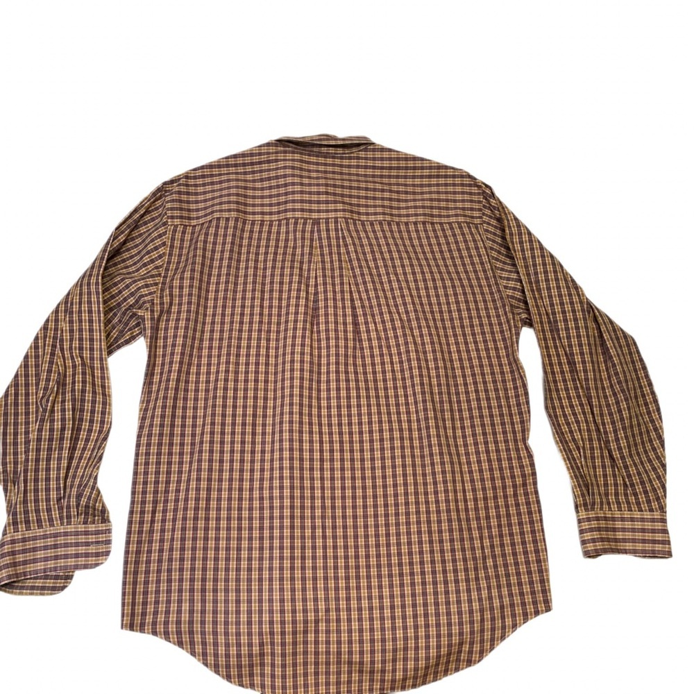 L.L. Bean VTG Y2K Men's M Plaid Button Down Shirt Classic Fit Brown/Tan 55/45 - Picture 5 of 5